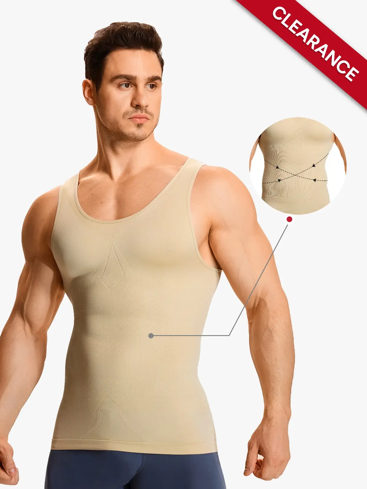 【Clearance】 Men's One-piece Threaded Compression Vest - Athletic Activewear Athletic Workout Clothing Sleeveless Gym Tops