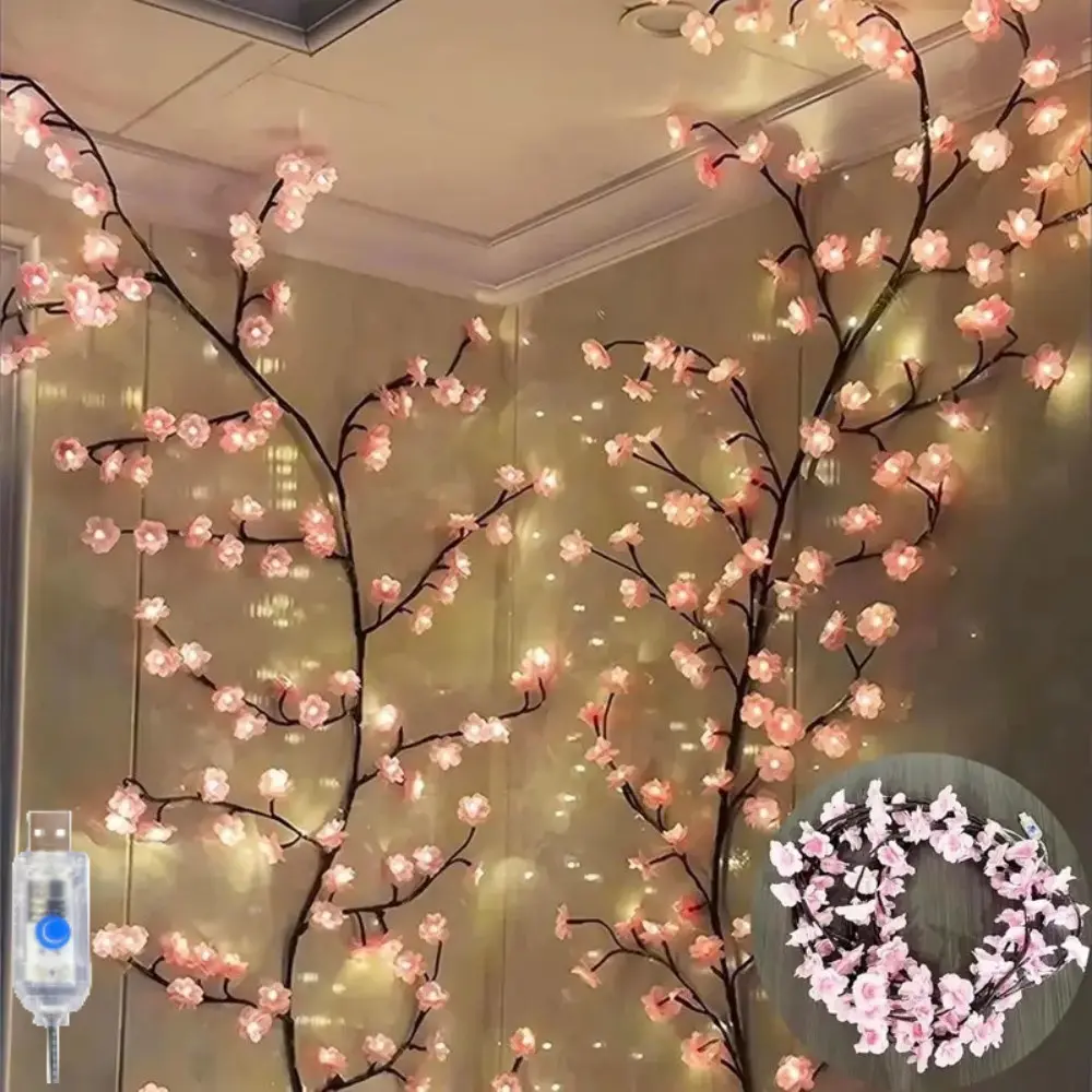 DIY Light-Up Cherry Blossom Tree Wall Decor – Romantic Pink Floral Branch Lights for Bedroom, Living Room & Home Aesthetic