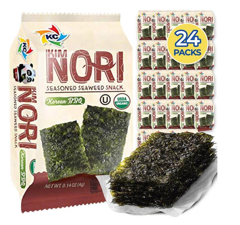 KIMNORI Seasoned Seaweed Snacks Sheets – Organic Korean BBQ Flavor 24 ...