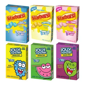 SINGLES TO GO! Jolly Rancher & Starburst Variety Pack Powder Drink Mix Sticks, Blue Raspberry, Watermelon & Green Apple (3 Flavors)