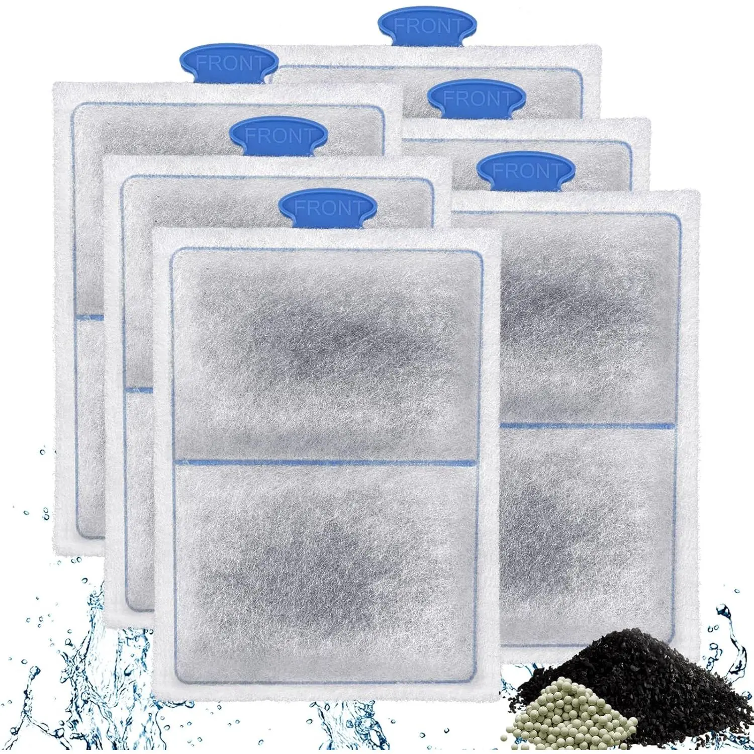 6 Pack PF-L Filter Cartridges, Fish  Aquarium Filter  Replacement with Zeolite Compatible with PF20, PF30, PF40 and PF75 Power Filters