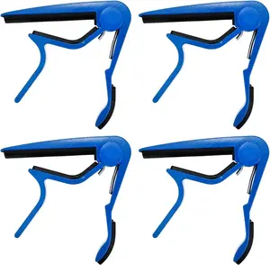 5 Core Guitar Capo for Acoustic & Electric Guitar 4Pcs Quick Change Kapo for 6 String Banjo Mandolin & Ukulele Fast Clip On Capotraste for Instrument Players Blue