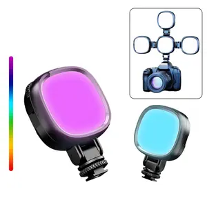 Portable LED Camera Fill Light with RGB Color Changing USB Rechargeable Photography Light CRI95+ Video Light for Vlogging Live Streaming & Photography