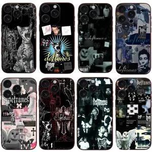 Deftones Phone Case Nu Metal Band Collage Fashion Phone Cases for iPhone 17 Air 16 Pro Max 15 14 Plus 13 12 11 Trendy Protective Cover Ideal Gift for Teens