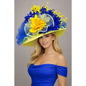 Michelle Yellow Blue - Kentucky Derby Hat