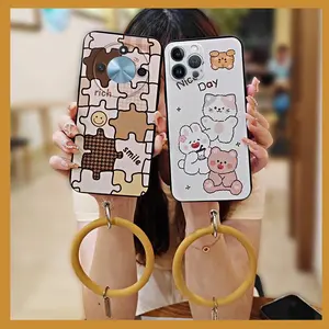 Personality Back Cover Phone Case For Honor X50 Bracelet Waterproof Soft Case Cartoon Solid Color Funny Dirt-resistant heat dissipation Creative Ring Protective Anti-knock Youth