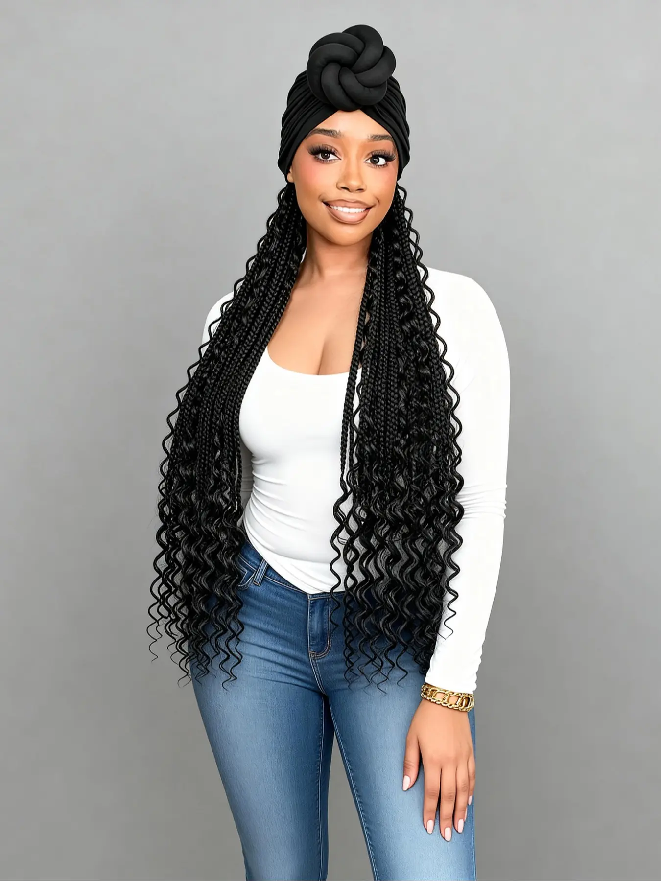 Long Braided Wigs with Baseball Cap, Boho Style Synthetic Full Machine Wigs for Women, Fashionable Hair Wigs for Daily & Workplace Accessories, Curly Wig, Bohemian Braided Wig, Braiding Wig