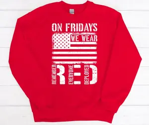 ON FRIDAYS WE WEAR RED Crewneck