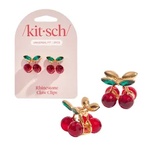 Cherry Rhinestone Claw Clips 2pc Set - Mini Cherry Rhinestone Claw Clips 2pc Set - Mini