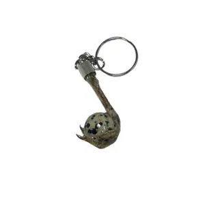 NatureCraft Quail Foot Keychain with Faux Quail Egg Stone for Unique Accessories and Gifts