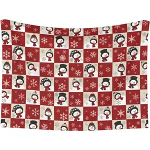 Red Beige Snowman Blanket - Snowflake Throw Blanket 23x16 Pet Blanket for Couch Sofa Bed Winter Xmas Holiday
