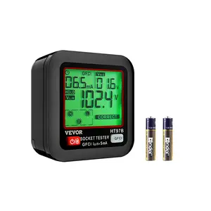 TikTokShopBlackFridayVEVOR Outlet Tester, Electrical GFCI Trip Tester, LCD Display Receptacle Detector for 7 Common Wiring Faults, 3 Prong Socket Detector with Auto Shutoff & Low Battery Indicator, CAT II 300V Rating