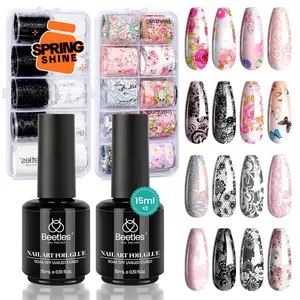 Beetles Nail Foil Glue - Classic Lace Flower Butterfly Stickers for Nail Art DIY Manicure,  Gifts for Women  Fall Nail Halloween Nail Black Friday Winter Nail Christmas Gift