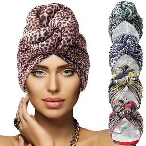 Turban Hat for Women Scrunchies Knot Headwrap Stretch Bandanas Party Headwear Ladies Headscarf Hair Accessories