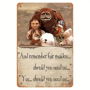 Labyrinth 1986 Vintage Metal Sign - Hoggle & Fair Maiden Quote, Funny Home Decor Tin Plaque, Perfect for Easter/ Beach Parties, Office Supplies, 8x12 inches
