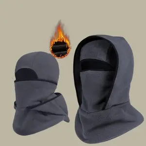 Outdoor Winter Hat with Neckband Integrated Cycling Mask Ski Head Cover Windproof Cold Weather Sports