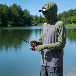 Men's UPF 50+ Sun Protection Shirt Quick Dry Breathable Long Sleeve for Fishing Cycling Hiking Running All Outdoor Sports