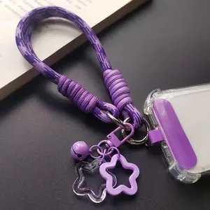 Dopamine Phone Lanyard Wrist Strap Keychain Star Anti-Lost Cute Cartoon Mobile Rope, Stylish Accessory for Daily Use & Gift, Phone Charm