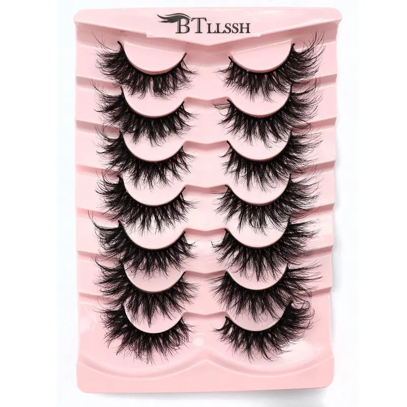 Fluffy False Eyelashes, Volume Cluster Lashes, Wispy 19mm Faux Cluster Lashes, Natural Curling Eye Makeup Strip Lashes for Women & Girls Eye Makeup Enhancement, Cosmetic False Eyelashes