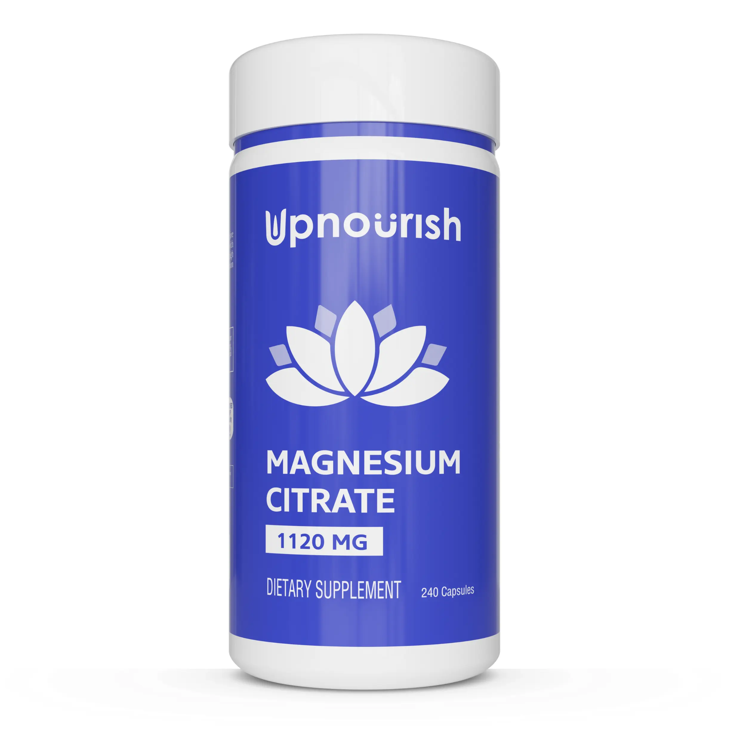 Bloating Relief – Pure Magnesium Citrate 1120mg for Gentle Detox & Digestive Flow, 240 Capsules – by UpNourish