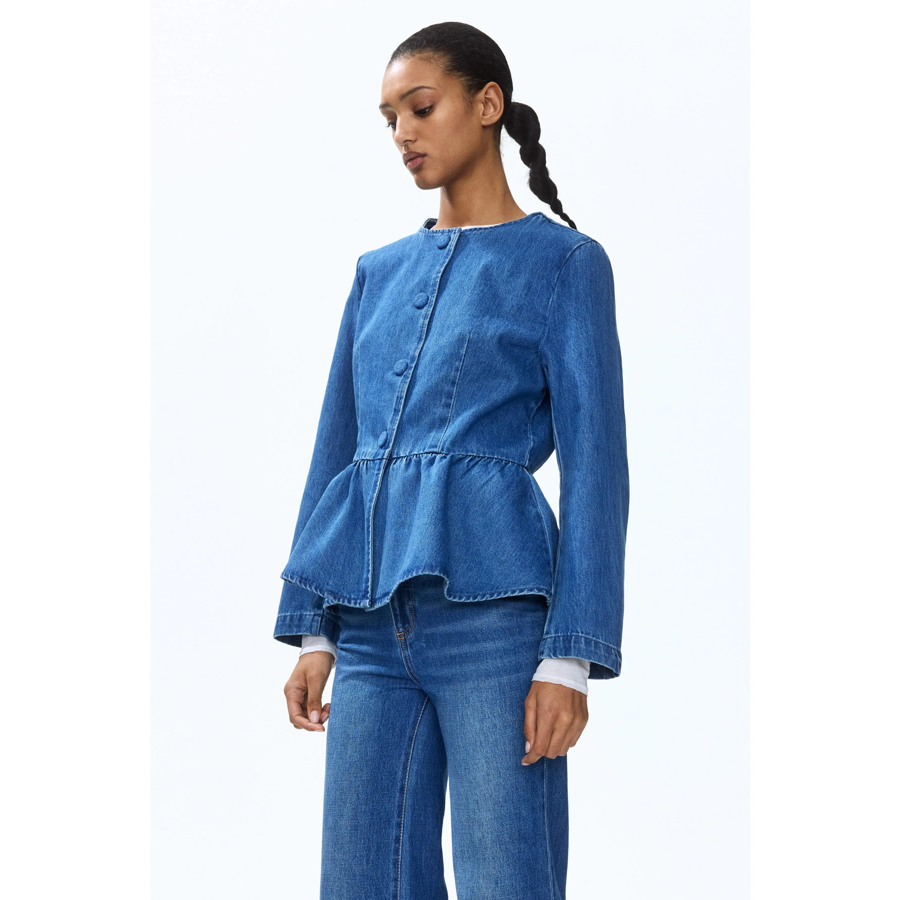 H&M Collarless peplum jacket