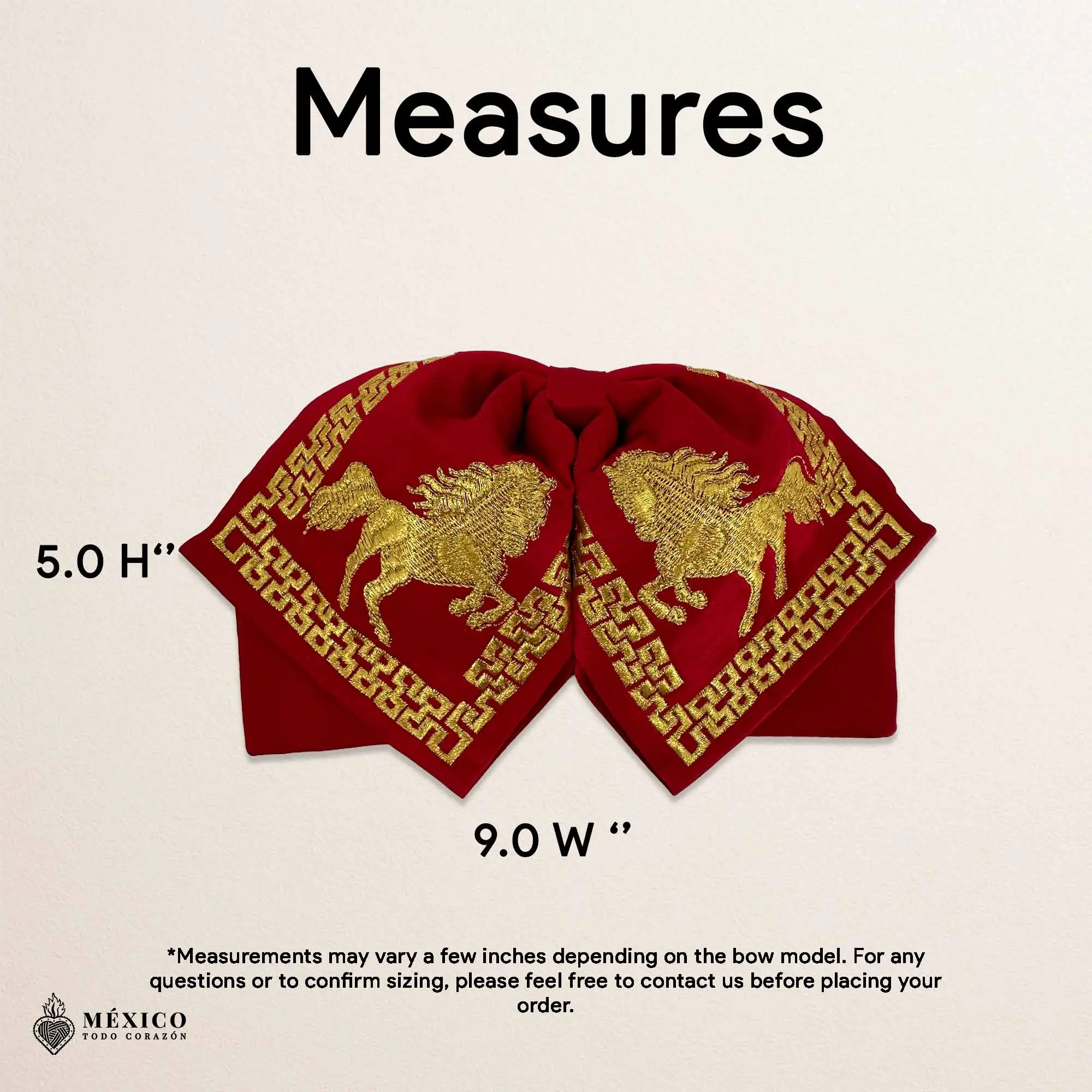 Mexican Embroidered Charro Moño – Traditional Satin Mariachi Bow Tie