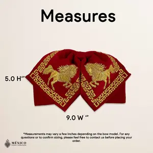 Mexican Embroidered Charro Moño – Traditional Satin Mariachi Bow Tie
