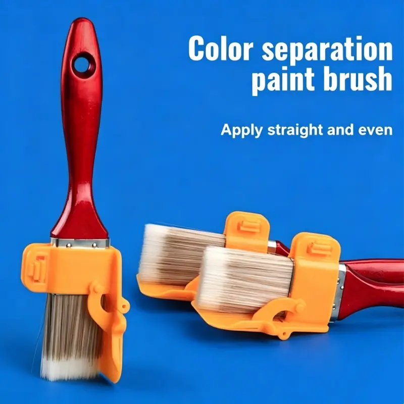 4-Piece DIY Latex Paint Trim Brush Set, Blue Options, Precision Wall Ceiling Edge Painting Tool, Paint Edger Tool, Durable Plastic Wooden Handle