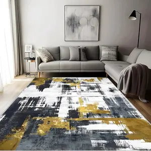 Crystal Velvet Abstract Texture Rug, Waterproof, Soft Comfortable Mat, Ideal for Door Mats, Kitchen, Living Room, Bedroom, Hallway, Laundry Room