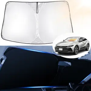 Canvcle Windshield Sun Shade for Toyota Crown 2023-2026 Foldable 240T 5 Layers Reflective Fabric UV Protection Car Sun Visor Protector Blocks 99% Sun Rays Custom Fit