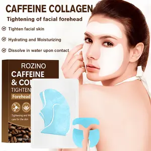 Rozino Caffeine & Collagen Facial Firming Patch for Forehead Lines & Nasolabial Folds - Hydrating, Anti-Aging, Water-Soluble Gel Texture Cream Daily Hyaluronic Hyaluronic Acid Hydrate Moisturizer Peel Sensitive Smooth Soothing