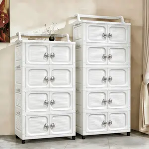 Must-Have Home Storage! Large Capacity Collapsible Storage Bins, Multi-Layer Stackable Plastic Storage Box with Silent Rolling Casters, Tool-Free Easy Assembly Space Saver Organizer, Household Storage Container for Bedroom, Dorm, Office & Living Room