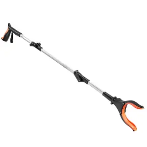 43" Foldable Grabber Reacher Tool with Rotating Jaw, Magnet & LED Light