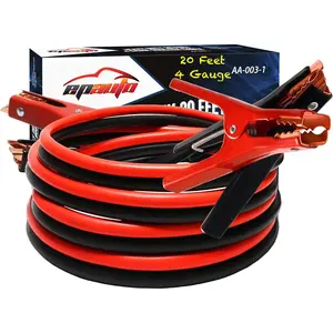 4 Gauge x 20 Ft Heavy Duty Booster Jumper Cables with Travel Bag and Safety Gloves (4 AWG x 20 )