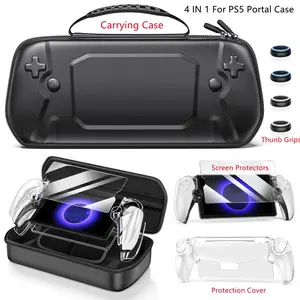 12 IN 1 Set Compatible with PlayStation Portal Remote Player 5 Accessories Bundle for PS5 Portal, Hard Carrying Case for PS 5 Portal, 9H Screen Protector Hard PC Clear Cover Skin w 4 Thumb Grip