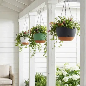 3-Piece Set PE Hanging Bowl-Shaped Planter Pots (Set of 3)