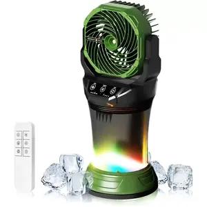 The 2026 World Cup style portable nebulizing fan with remote control and rechargeable nebulizing fan is suitable for outdoor terraces, campsites and beaches.
