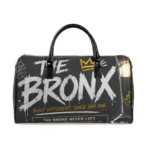 Bronx Black Faux Leather Travel Bag