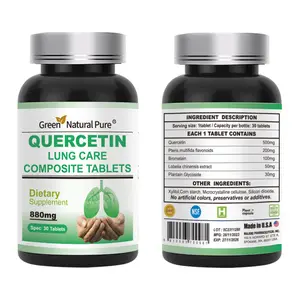 GreenNatural Pure Quercetin Care Compound Tablets Dietary Supplement 880mg 30 Tablets Fitness Healthcare