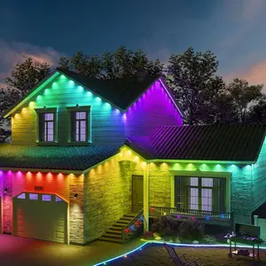 Outdoor RGBIC Decorative Light, Modern Bluetooth-compatible Outdoor Light with Remote Control, Waterproof House Light for Outside, Decorative Light for Home Party Festival