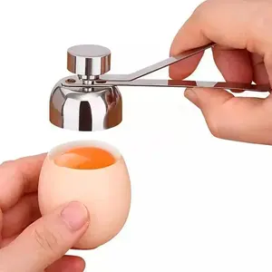 Stainless Steel Egg Shell Opener, Creative Egg Shell Separator, Household Single and Double Head Egg Opener, Kitchen Utensil Tool