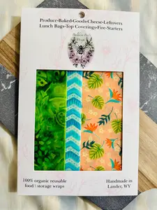 Beeswax Food Wrap Starter Set- (Botanicals)