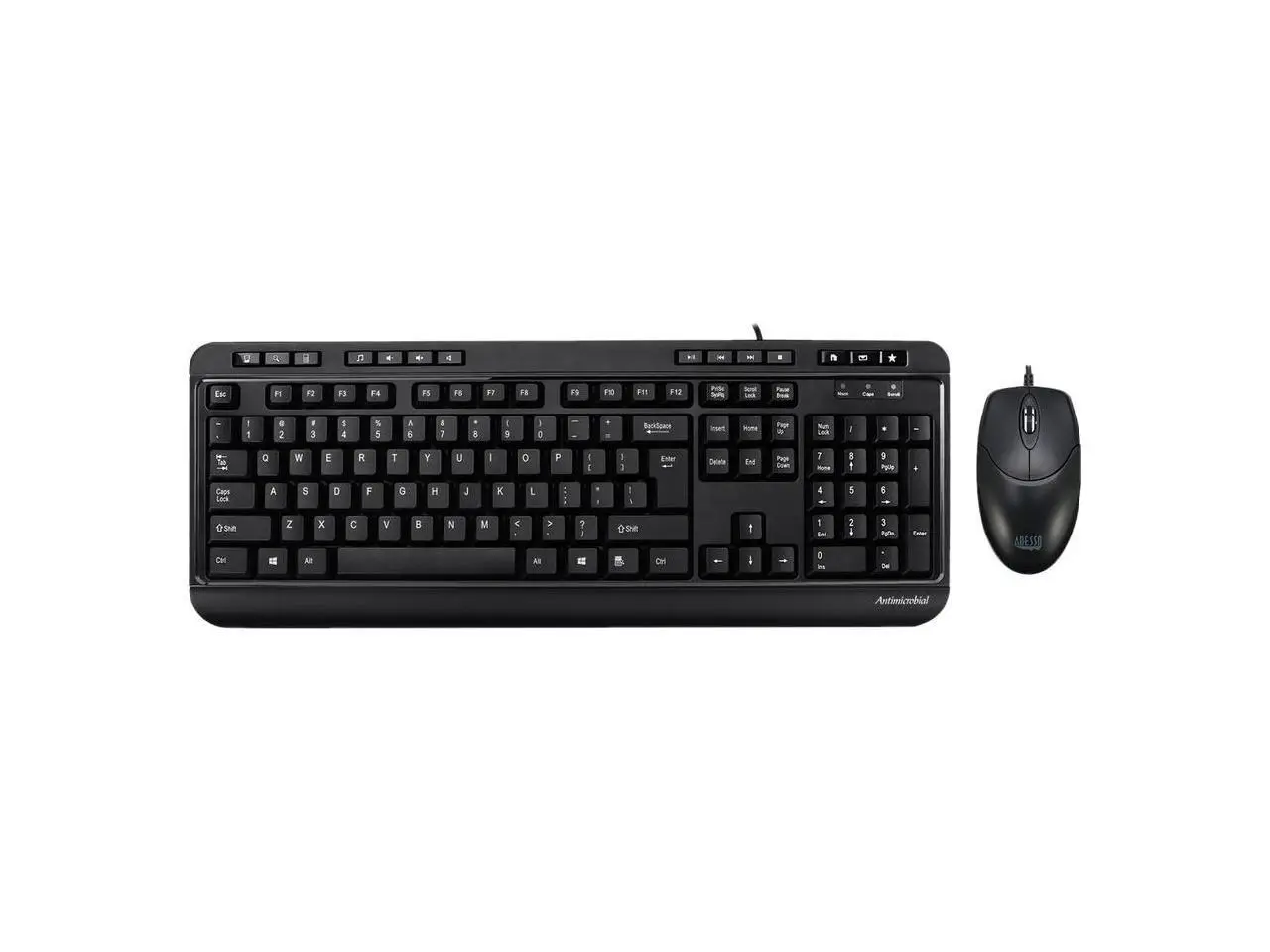 Adesso Akb-132Cb - Antimicrobial Multimedia Desktop Keyboard And Mouse