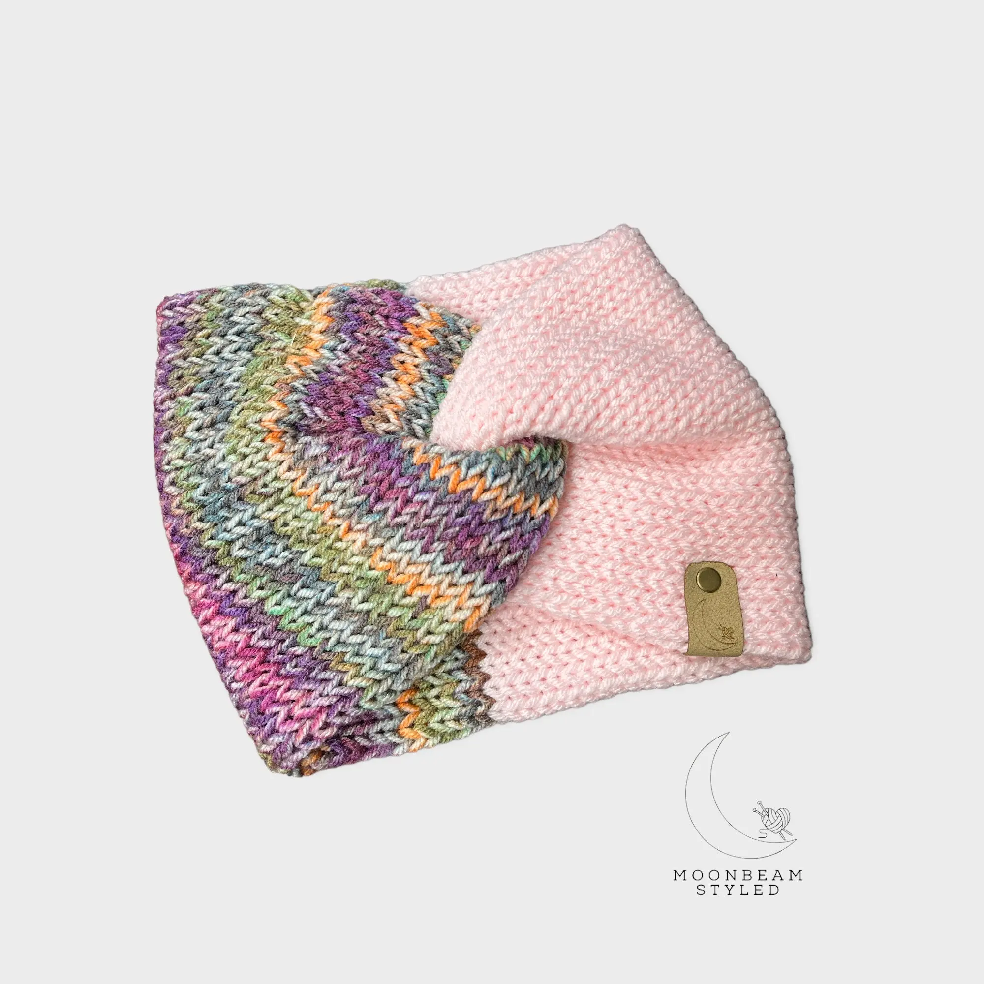 Handmade Knit Earwarmer Pink & Autumn Mornings
