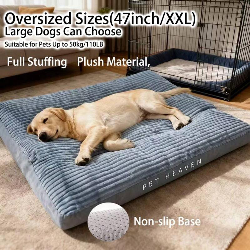 47-Inch/XXL Orthopedic Dog Bed, Foldable Pet Lounge Chair With Removable Washable Cover - Polyester Fiber, Suitable For Large Dog Breeds, Comfortable Sleep, All-Season Use, Extra-Large Dog Mattress Bedding Apartment