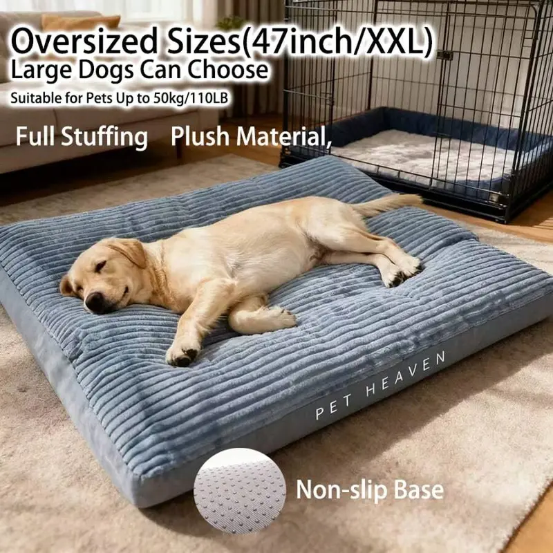 47-Inch/XXL Orthopedic Dog Bed, Foldable Pet Lounge Chair With Removable Washable Cover - Polyester Fiber, Suitable For Large Dog Breeds, Comfortable Sleep, All-Season Use, Extra-Large Dog Mattress Bedding Apartment