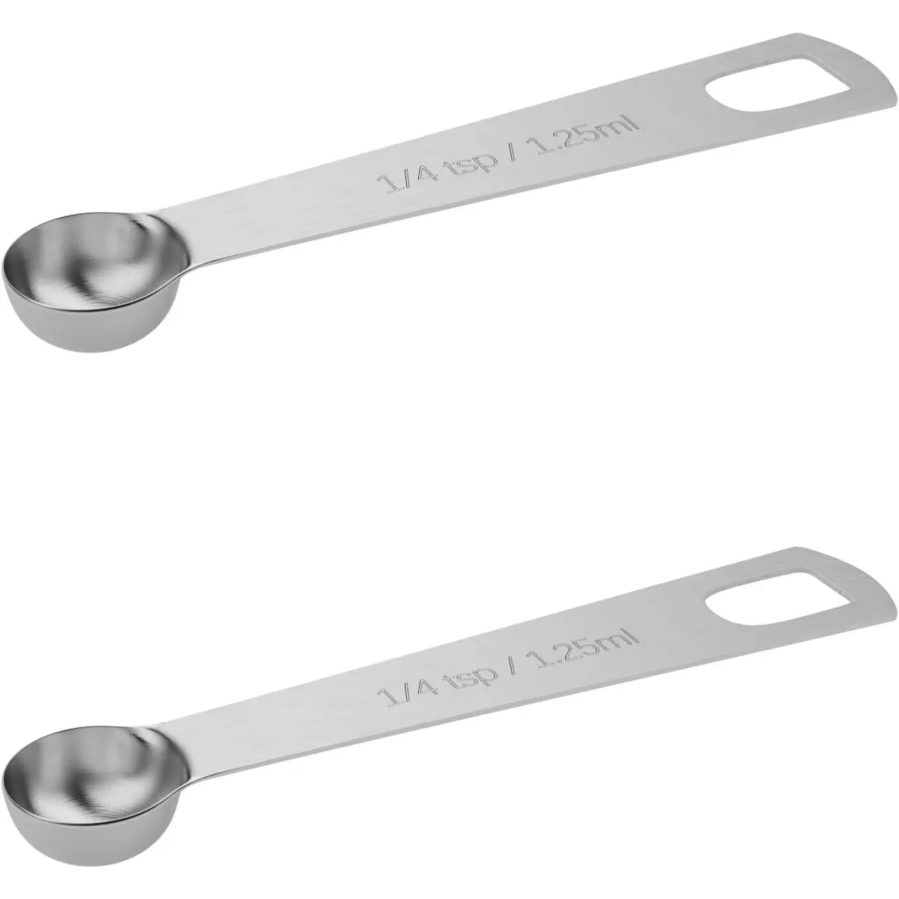 2 count 1/4tsp (1.25ml) Single Measuring Spoon, Stainless Steel Individual Teaspoons Only