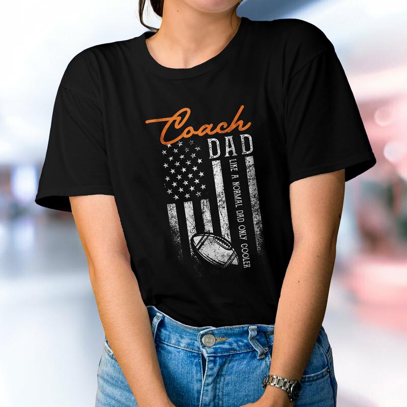 Mens Football Coach Dad Like A Normal Dad Only Cooler USA Flag T-Shirt Breathable Graphic Tee Peak Design Sweatshirt Hoodie