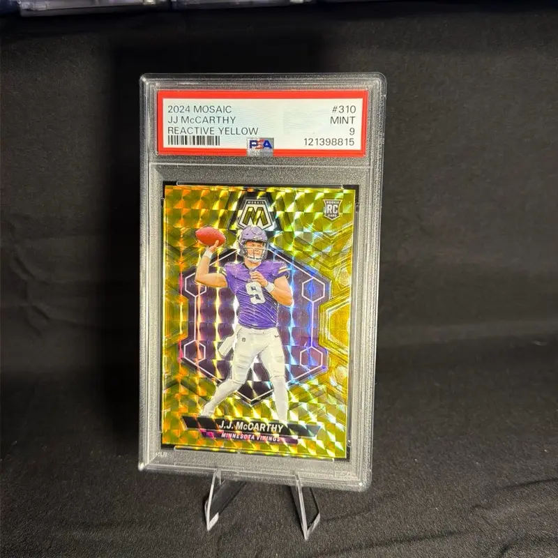 2024 Mosaic Reactive Yellow JJ McCarthy PSA 9 Mint Condition #310 Collectible Trading Card
