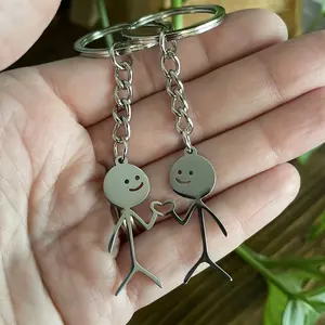 Couple 2 Pcs Finger Heart Keychain Keychains Funny Love Matching Creative Keychains  Wallet Chain